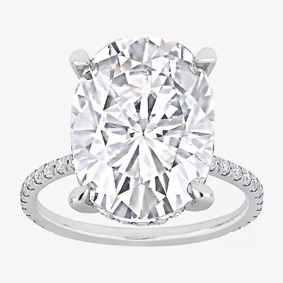 Womens 8 Ct.T.W. Lab Created White Moissanite 10K Gold Engagement Ring