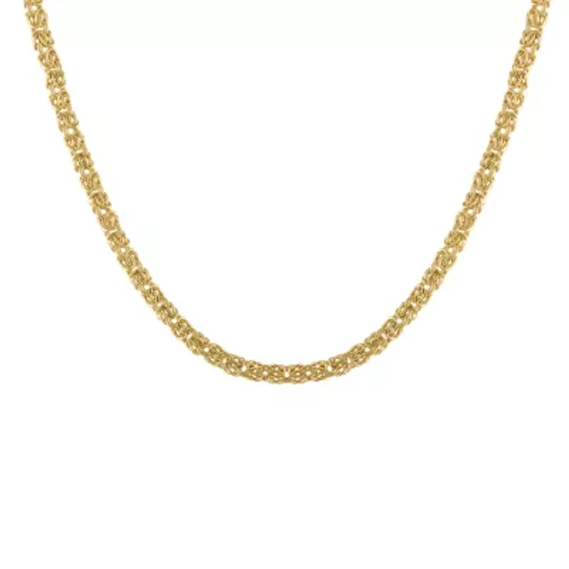 Unisex Adult 10K Gold 20 Inch Byzantine Chain Necklace