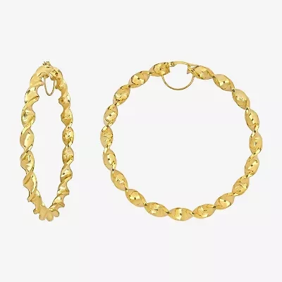 Womens 14K Gold 74mm Circle Hoop Earrings