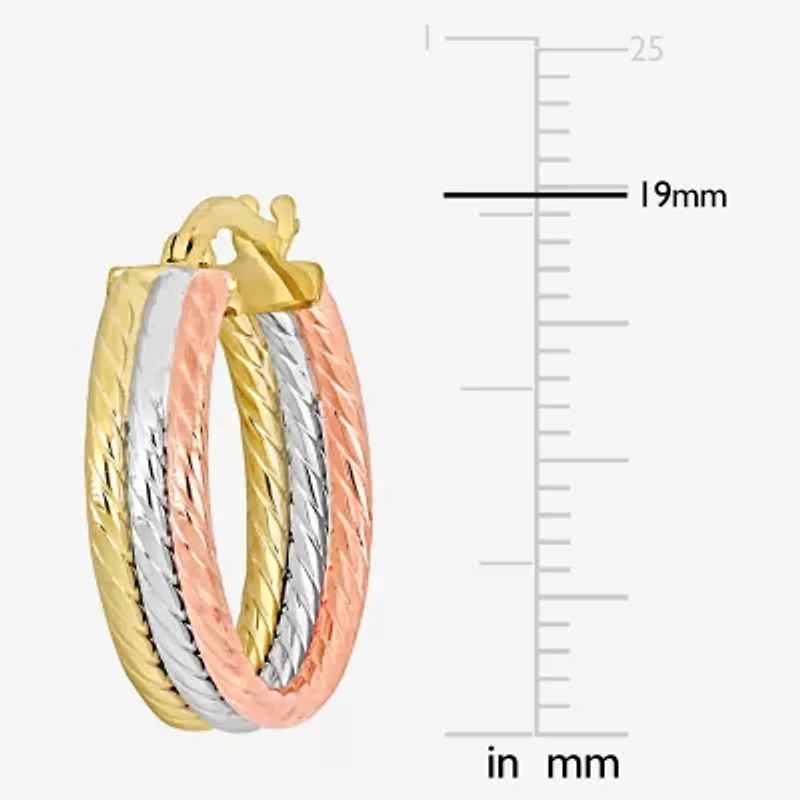 Womens 10K Gold 19mm Circle Hoop Earrings