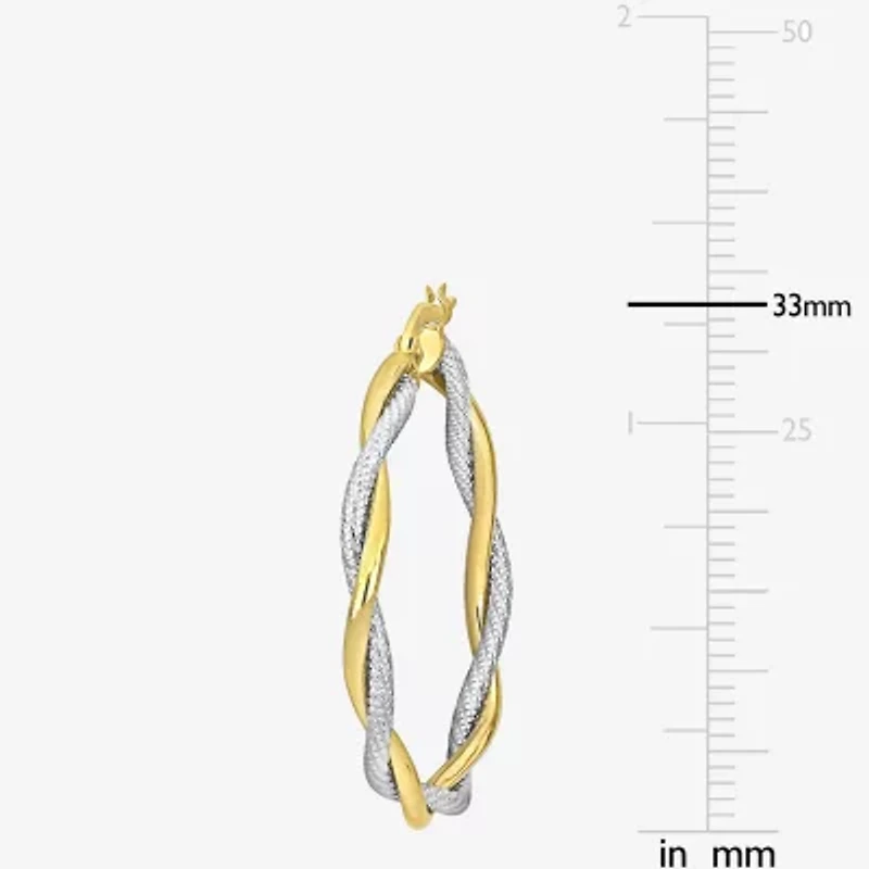Womens 14K Gold 33mm Circle Hoop Earrings