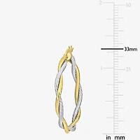 Womens 14K Gold 33mm Circle Hoop Earrings