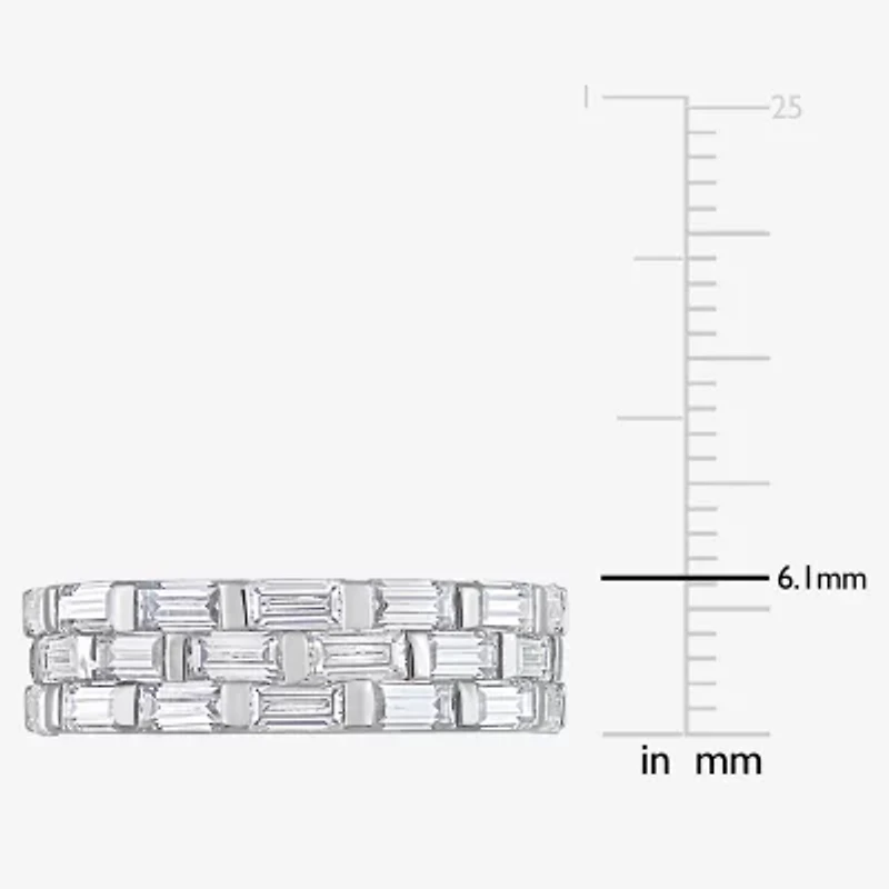 Womens 4MM 4 5/8 Ct. T.W. Lab Created White Moissanite Sterling Silver Anniversary Eternity Band