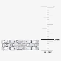 Womens 4MM 4 5/8 Ct. T.W. Lab Created White Moissanite Sterling Silver Anniversary Eternity Band