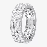Womens 4MM 4 5/8 Ct. T.W. Lab Created White Moissanite Sterling Silver Anniversary Eternity Band