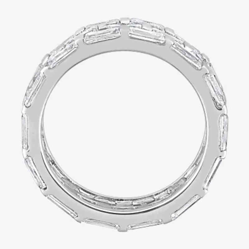 Womens 4MM 4 5/8 Ct. T.W. Lab Created White Moissanite Sterling Silver Anniversary Eternity Band