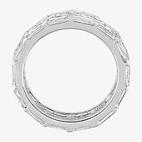 Womens 4MM 4 5/8 Ct. T.W. Lab Created White Moissanite Sterling Silver Anniversary Eternity Band