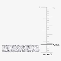 Womens 4MM 3 3/8 Ct. T.W. Lab Created White Moissanite Sterling Silver Heart Eternity Wedding Band