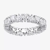 Womens 4MM 3 3/8 Ct. T.W. Lab Created White Moissanite Sterling Silver Heart Eternity Wedding Band