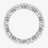 Womens 4MM 3 3/8 Ct. T.W. Lab Created White Moissanite Sterling Silver Heart Eternity Wedding Band