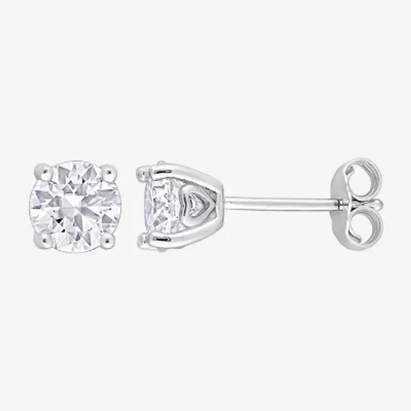 1 3/8 CT. T.W. Lab Created White Moissanite Sterling Silver 6mm Stud Earrings