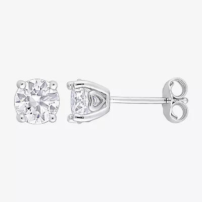 1 3/8 CT. T.W. Lab Created White Moissanite Sterling Silver 6mm Stud Earrings