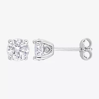 1 3/8 CT. T.W. Lab Created White Moissanite Sterling Silver 6mm Stud Earrings