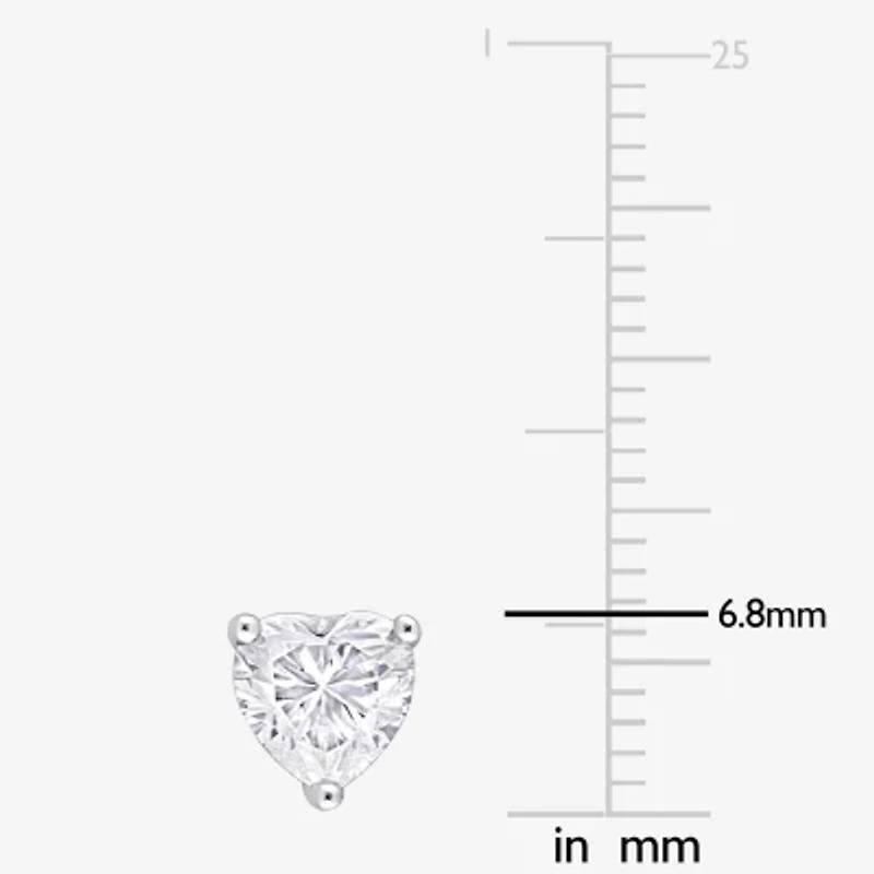 1 1/2 CT. T.W. Lab Created White Moissanite Sterling Silver 6.8mm Stud Earrings