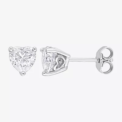 1 1/2 CT. T.W. Lab Created White Moissanite Sterling Silver 6.8mm Stud Earrings