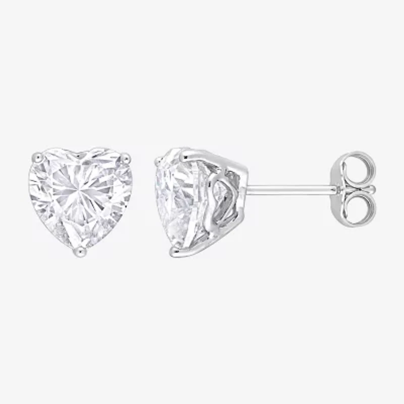 4 CT. T.W. Lab Created White Moissanite Sterling Silver 8.5mm Stud Earrings