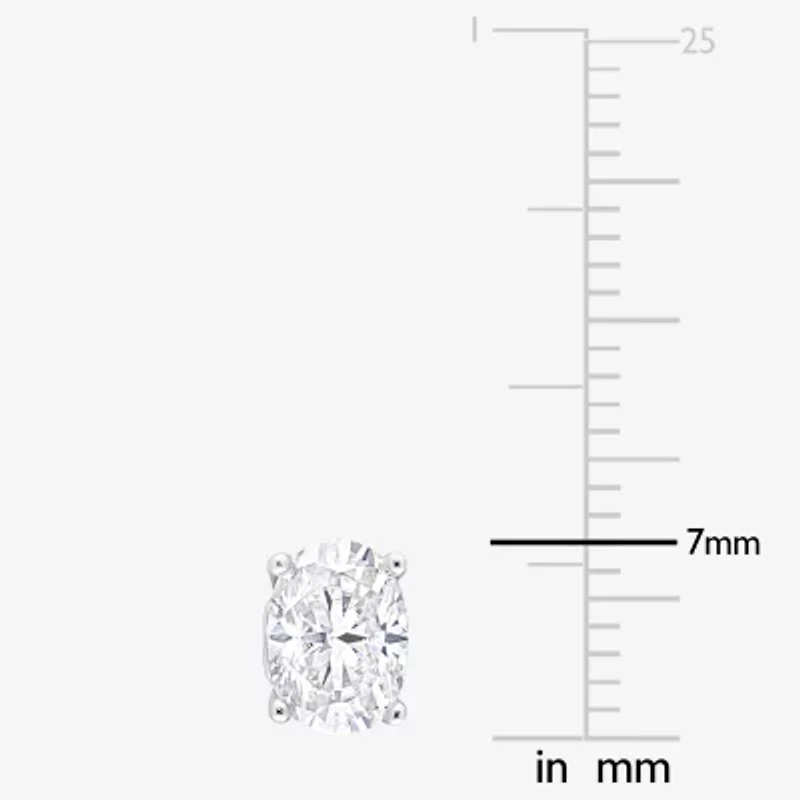 2 CT. T.W. Lab Created White Moissanite Sterling Silver 7mm Stud Earrings