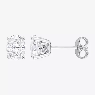 2 CT. T.W. Lab Created White Moissanite Sterling Silver 7mm Stud Earrings