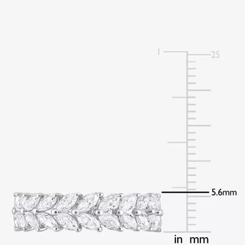 Womens 5.5MM 4 1/5 Ct. T.W. Lab Created White Moissanite Sterling Silver Anniversary Eternity Band
