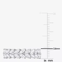 Womens 5.5MM 4 1/5 Ct. T.W. Lab Created White Moissanite Sterling Silver Anniversary Eternity Band