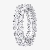 Womens 5.5MM 4 1/5 Ct. T.W. Lab Created White Moissanite Sterling Silver Anniversary Eternity Band