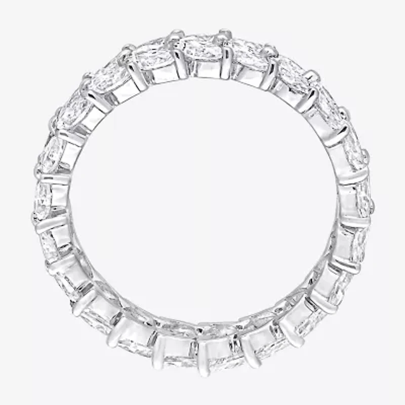 Womens 5.5MM 4 1/5 Ct. T.W. Lab Created White Moissanite Sterling Silver Anniversary Eternity Band