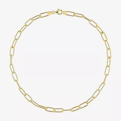 Womens 18K Gold Over Silver 20 Inch Link Necklace