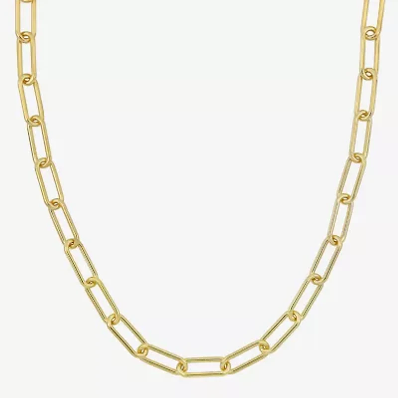 Womens 18K Gold Over Silver 20 Inch Link Necklace