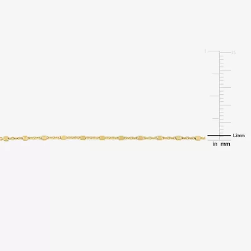 Womens 18K Gold Over Silver 18 Inch Bead Chain Necklace