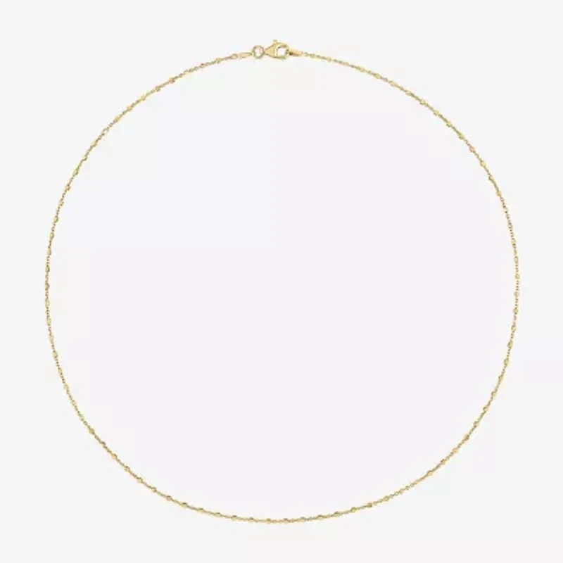 Womens 18K Gold Over Silver 18 Inch Bead Chain Necklace