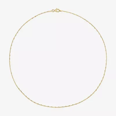 Womens 18K Gold Over Silver 18 Inch Bead Chain Necklace