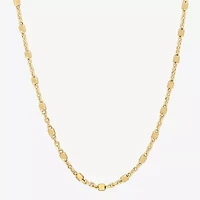 Womens 18K Gold Over Silver 18 Inch Bead Chain Necklace