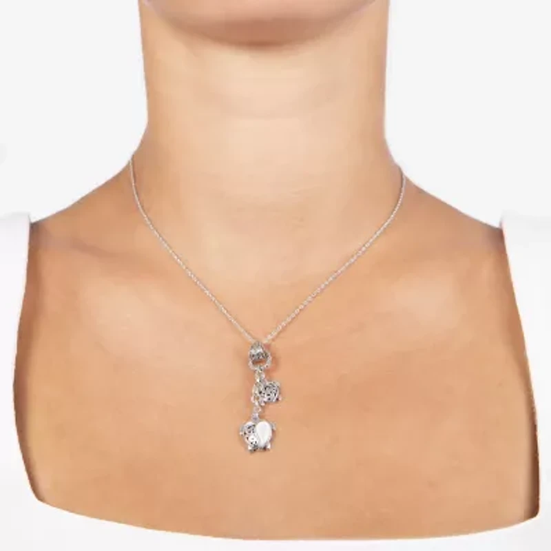 Bali Inspired Womens Genuine White Mother Of Pearl Sterling Silver 16 Inch Pendant Necklace