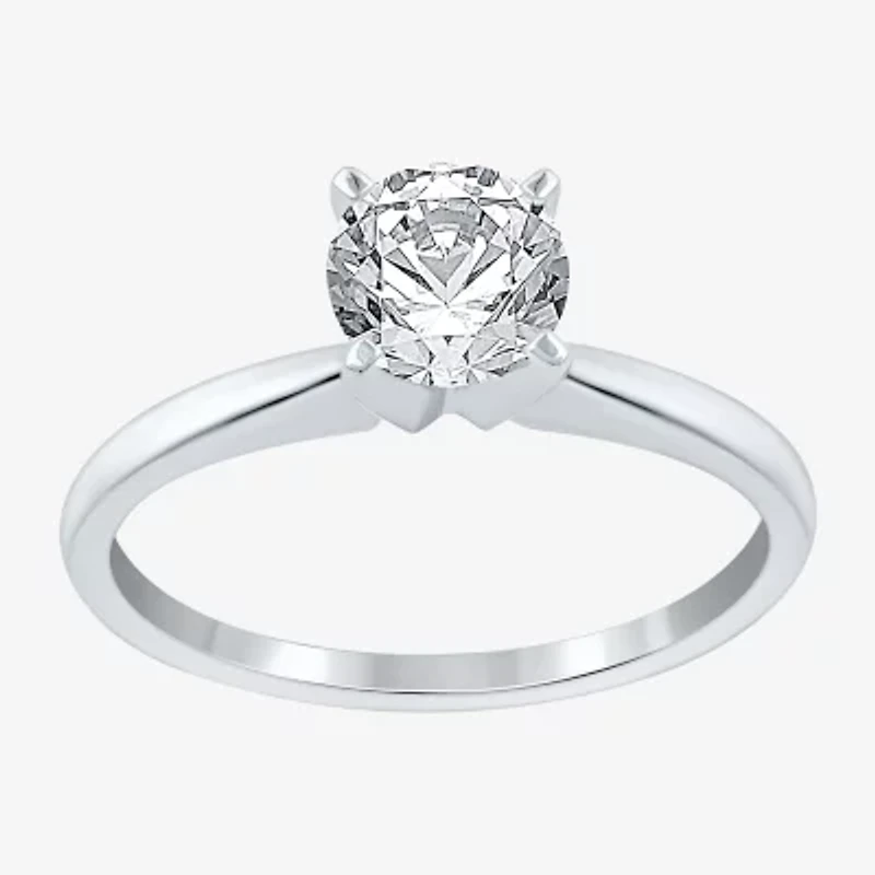(F / VS2) Womens 1 CT. Lab-Grown White Diamond 14K Gold Round Solitaire Engagement Ring