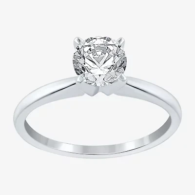 (F / VS2) Womens 1 CT. Lab-Grown White Diamond 14K Gold Round Solitaire Engagement Ring