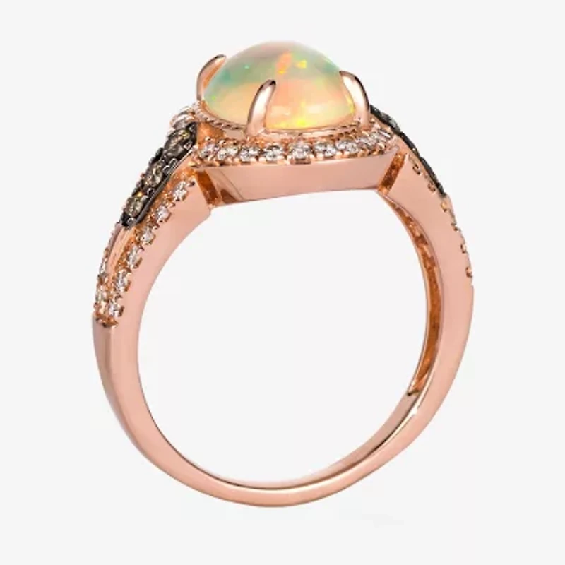 Le Vian® Ring featuring 1 1/5 CT. Neopolitan Opal™ 1/10 Chocolate Diamonds® 1/3 Nude Diamonds™ set 14K Strawberry Gold®