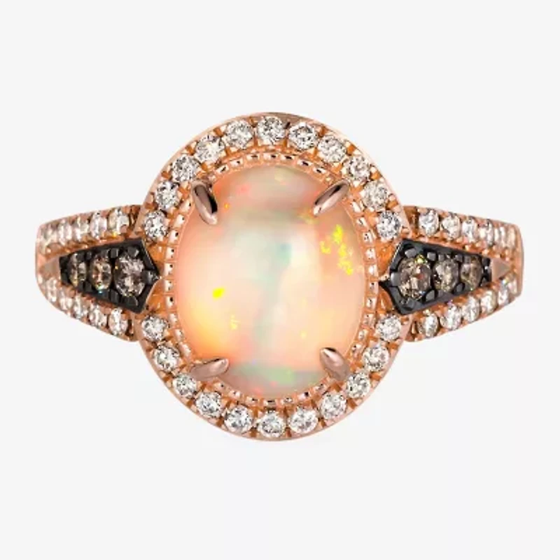 Le Vian® Ring featuring 1 1/5 CT. Neopolitan Opal™ 1/10 Chocolate Diamonds® 1/3 Nude Diamonds™ set 14K Strawberry Gold®