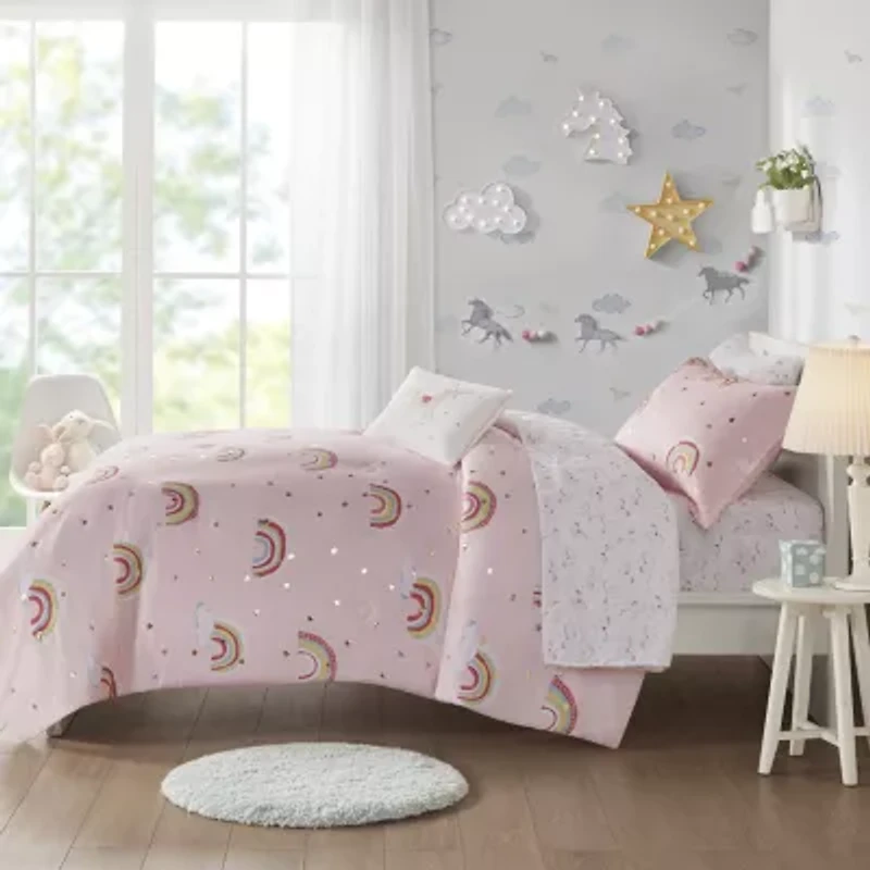 Mi Zone Kids Mia Complete Bed and Sheet Set with decorative pillow
