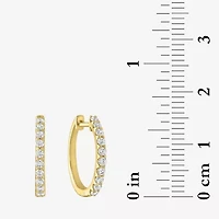 (G-H / Si2-I1) Womens 1/3 CT. T.W. Lab Grown Diamond 10K Gold 15mm Hoop Earrings