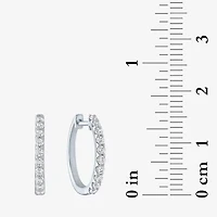 (G-H / Si2-I1) Womens 1/3 CT. T.W. Lab Grown Diamond 10K Gold 15mm Hoop Earrings
