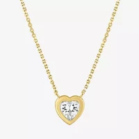 Diamond Addiction (G-H / Si2-I1) Womens 1/2 CT. T.W. Lab Grown White Diamond 10K Gold Heart 18 Inch Pendant Necklace