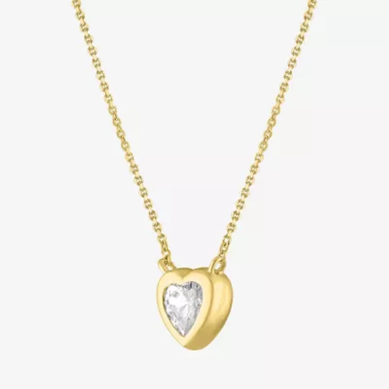 Diamond Addiction (G-H / Si2-I1) Womens 1/2 CT. T.W. Lab Grown White Diamond 10K Gold Heart 18 Inch Pendant Necklace
