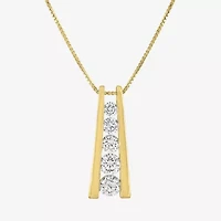 (G-H / SI2-I1) Womens 1 CT.T.W. Lab-Grown Diamond 10K White or Yellow Gold Pendant Necklace