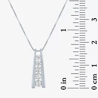 5-Stone Ladder Style (G-H / Si2-I1) Womens 1/3 CT. T.W. Lab Grown White Diamond 10K Gold 18 Inch Pendant Necklace