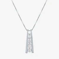 5-Stone Ladder Style (G-H / Si2-I1) Womens 1/3 CT. T.W. Lab Grown White Diamond 10K Gold 18 Inch Pendant Necklace