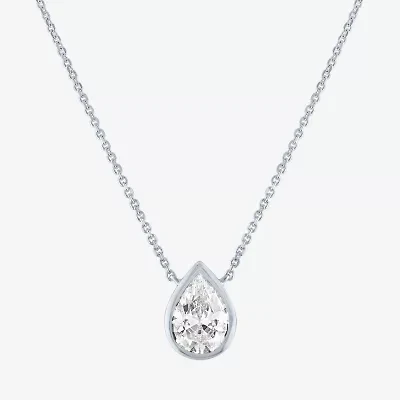 Diamond Addiction (G-H / Si2-I1) Womens 1 CT. T.W. Lab Grown White 14K Gold Pear 18 Inch Pendant Necklace