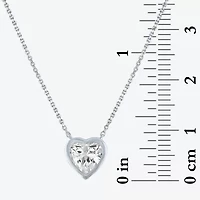 (G-H / Si2-I1) Womens 1 CT. T.W. Lab Grown White Diamond 14K Gold Heart 18 Inch Pendant Necklace