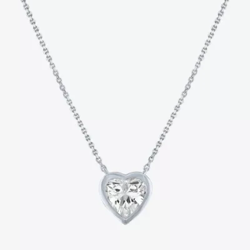 Diamond Addiction (G-H / Si2-I1) Womens 1 CT. T.W. Lab Grown White 14K Gold Heart 18 Inch Pendant Necklace