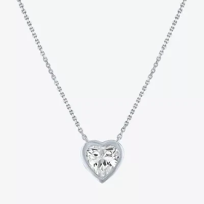 Diamond Addiction (G-H / Si2-I1) Womens 1 CT. T.W. Lab Grown White 14K Gold Heart 18 Inch Pendant Necklace