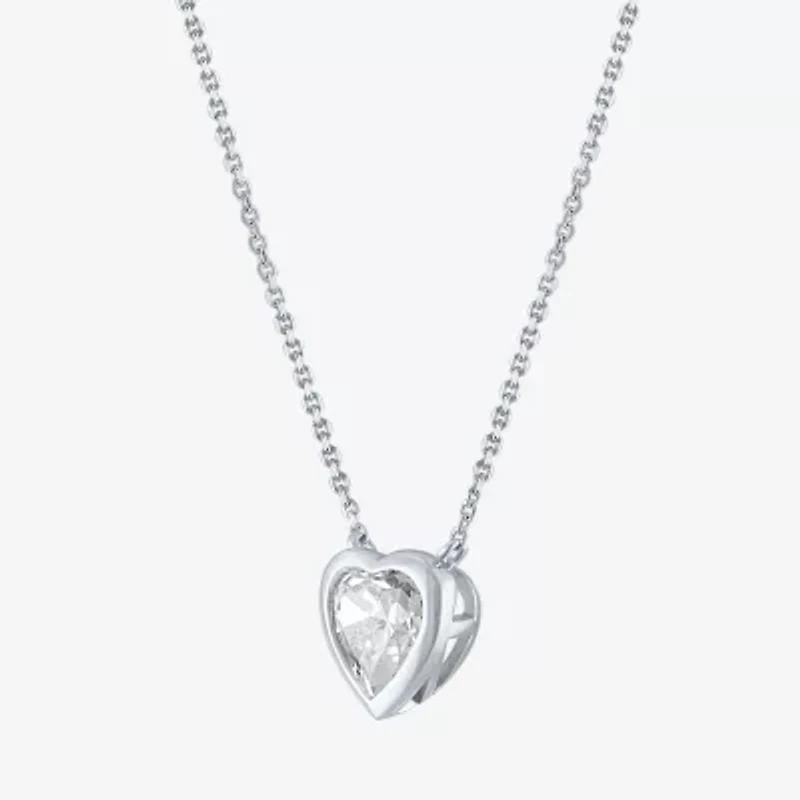 Diamond Addiction (G-H / Si2-I1) Womens 1 CT. T.W. Lab Grown White 14K Gold Heart 18 Inch Pendant Necklace
